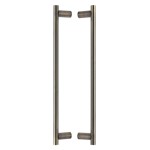 M Marcus Heritage Brass Back to Back Door Pull Handle 19mm Round Bar Design 489mm length